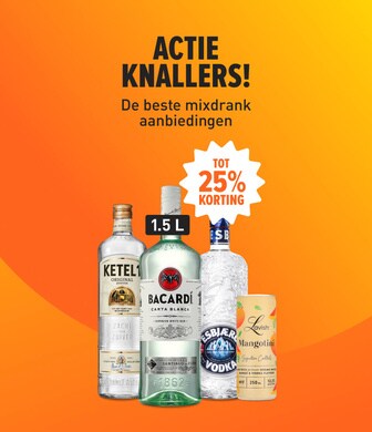 Actieknallers: sterke dranken met korting tot 25%